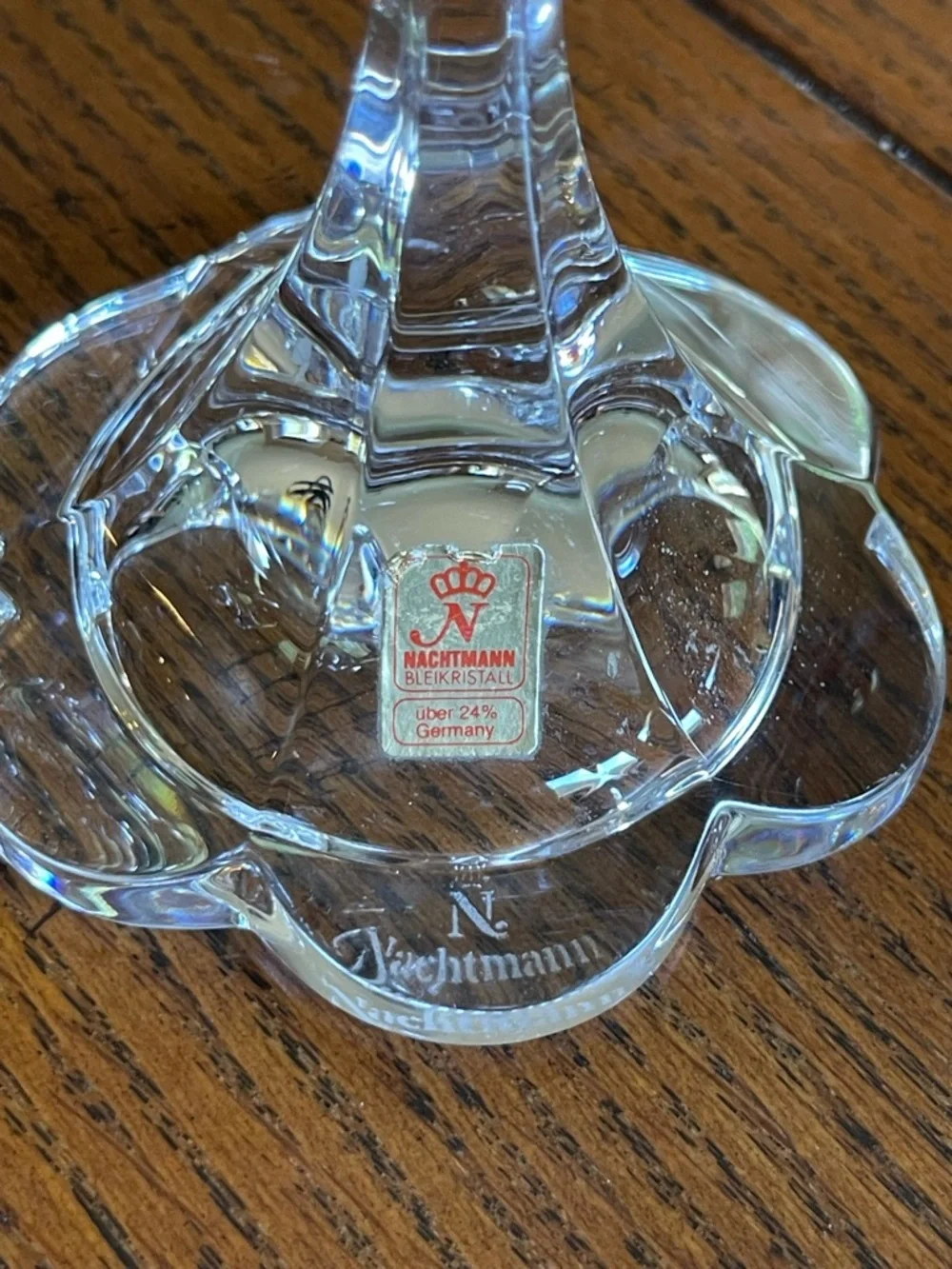 Nachtmann Crystal Petal Candle Holder Made In Germany Candlestick Holder Vintage
